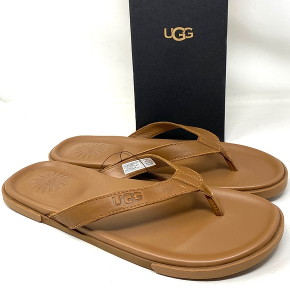 UGG | Shoes | Ugg Bennison Ii Flip Flop Slide Brown Leather  display picture 1